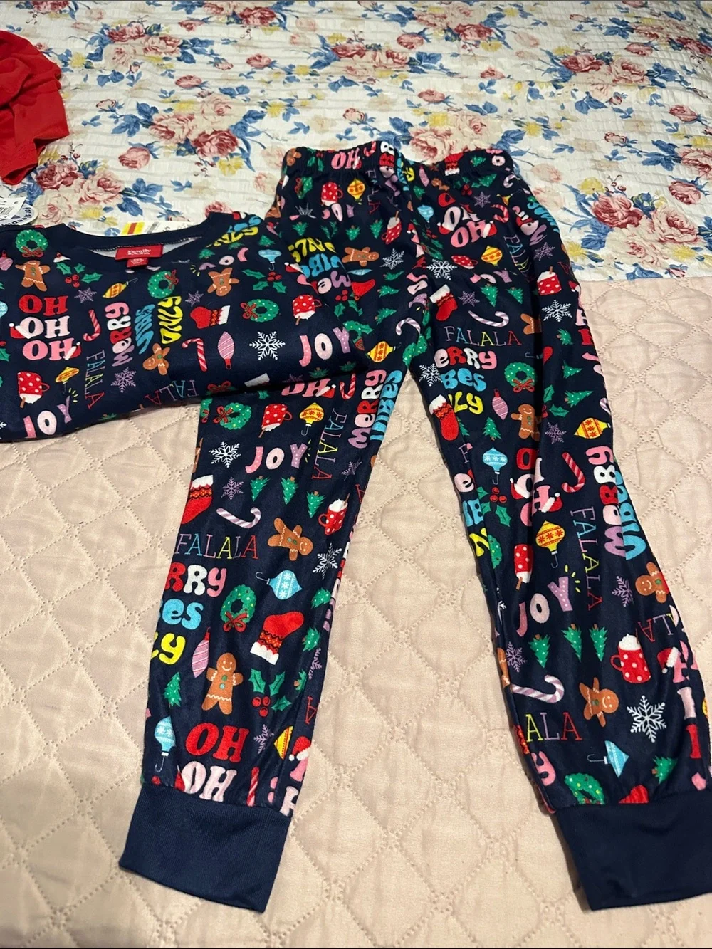Kids Pajama Set Lot of 3 in Teal, Red, Navy.